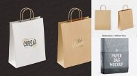 4114+ Paper Bag PSD Mockup Halfside View Photoshop PSD Free for Designers