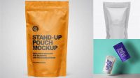 4115+ Glossy Stand-Up Pouch PSD Mockup Front View PSD for Creative Projects