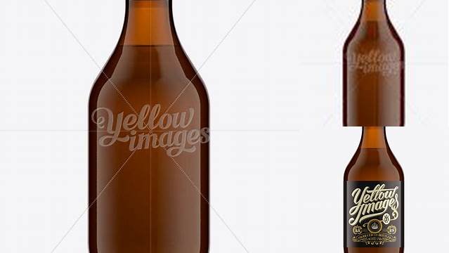 4116+ 330ml Stubby Amber Bottle Mock-Up Layered PSD for Easy Editing