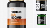 4117+ Glossy Plastic Protein Jar PSD Mockup High Resolution