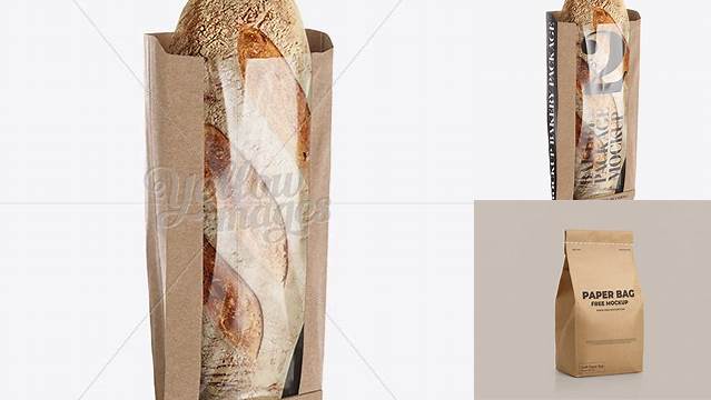 4118+ Kraft Paper Bread Bag with Window Mock-Up Creative Design PSD Free Download