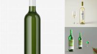 4119+ Green Glass Bottle With White Wine PSD Mockup Exclusive Free Photoshop Asset