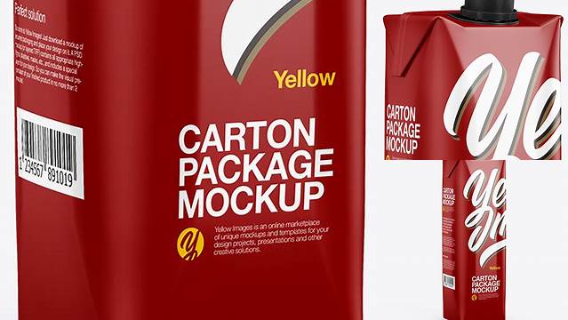 4126+ 1L Matte Carton Box PSD Mockup Half Side View Exclusive Digital PSD Resource