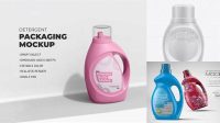 4129+ 739ml Laundry Detergent Bottle PSD Mockup Free Mockup PSD Template