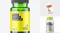 413+ Green Pills Bottle PSD Mockup Fully Customizable Photoshop Freebie