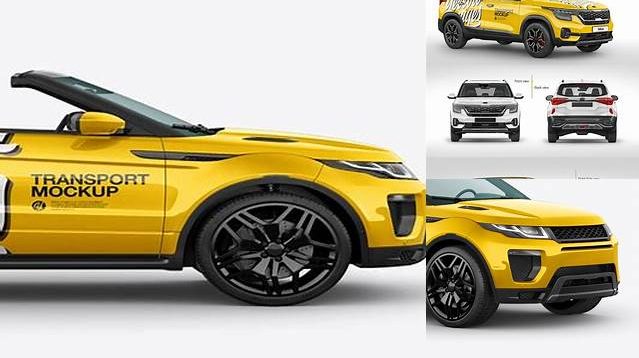 4132+ Convertible Crossover PSD Mockup Side view Free PSD Mockup Resource