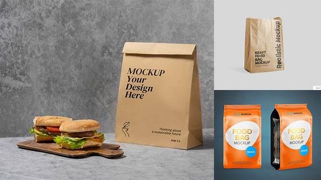 4132+ Kraft Food Bag PSD Mockup Front View Fully Editable Photoshop PSD Free Download