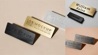 4132+ Metal Name Tag Mockup Professional PSD Resource