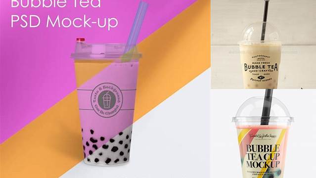 4133+ Free Bubble Tea Mockup High-Quality PSD Files