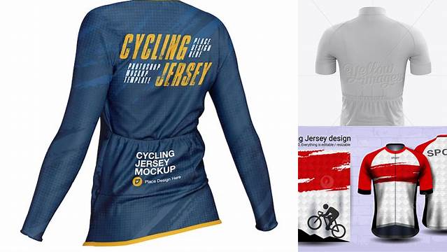 4134+ Men's Cycling Jersey PSD Mockup Back View Best for Showcase