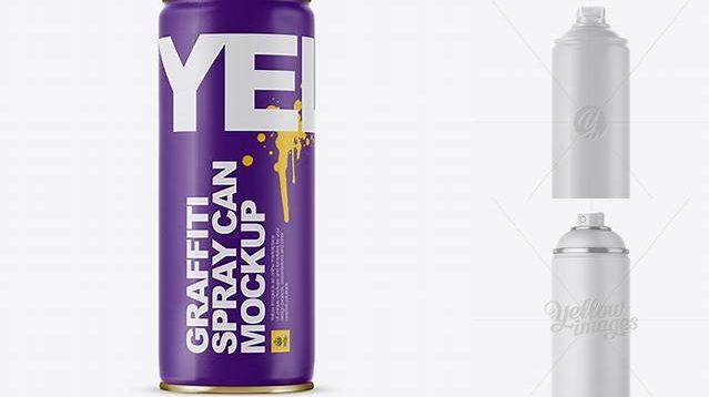 4141+ Matte Spray Can Without Cap PSD Mockup Side View Download Customizable PSD