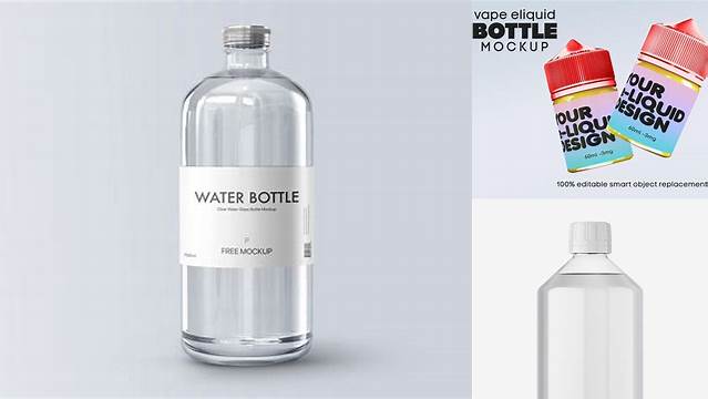 4150+ Clear Bottle with Liquid PSD Mockup Free PSD for Designers