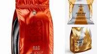 4155+ Metallic Food Bag PSD Mockup Front View Versatile Photoshop File