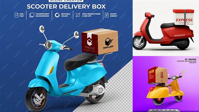 4158+ Delivery Scooter Mockup Psd Easy-to-Use PSD Template