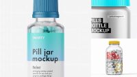 4158+ Matte Metallic Pills Bottle with Box PSD Mockup Include TIFF