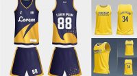 4161+ Women’s Basketball Jersey PSD Mockup Back View Fully Editable Photoshop PSD Free Download