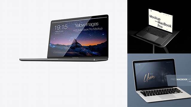 4163+ Macbook Pro PSD Mockup Half Side View Hero Shot Exclusive Free Photoshop Mockup