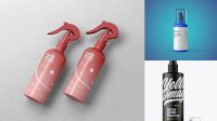 4165+ Opened Matte Spray Bottle With Transparent ?ap PSD Mockup Download Free PSD