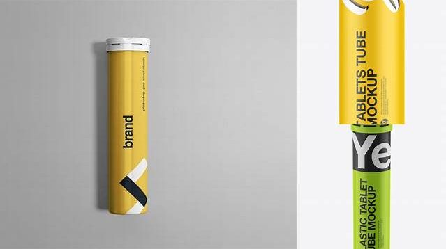 4167+ Matte Plastic Effervescent Tablets Tube PSD Mockup Front View Photoshop Resource Free