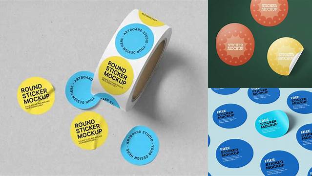 4169+ Round Sticker Mockup Free Free Creative Design