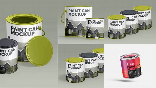 4171+ Paint Tin PSD Mockup High-Angle Shot Premium Free Graphic Resource