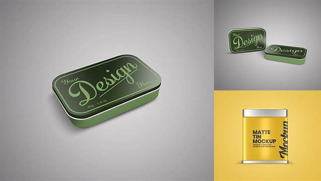 4172+ Matte Tin Box PSD Mockup Exclusive Editable PSD File