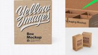 4175+ Kraft Box PSD Mockup With Handle Front View High-Angle Shot Fully Layered PSD Freebie