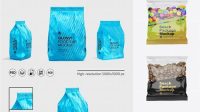 4176+ Glossy Snack Bag PSD Mockup Front View Smart Layer PSD