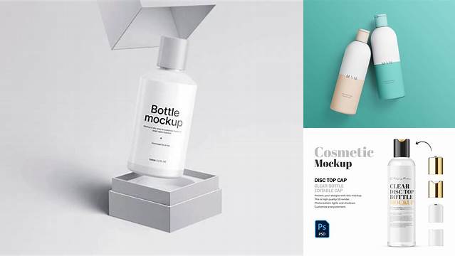 418+ Cosmetic Bottle PSD Mockup Front View Unique and Editable PSD