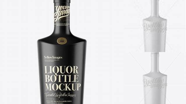 418+ Glass Liquor Bottle with Bung PSD Mockup Front View Elegant Photoshop Mockup