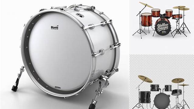 4188+ Drum Kit PSD Mockup Front View Unique and Editable PSD