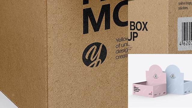 4188+ Opened Kraft Box PSD Mockup Back Half Side View High-Angle Shot Exclusive and Stylish Design PSD