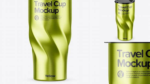 4189+ 390ml Matte Stainless Steel Travel Cup PSD Mockup Modern and Unique Freebie PSD