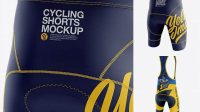 4189+ Men’s Cycling Shorts PSD Mockup Back Right Half Side View Smart Object-Based PSD Template Free