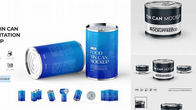 419+ Matte Tin Can PSD Mockup Layered PSD for Easy Editing