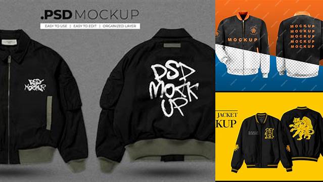 4192+ Bomber Jacket Mockup Easy-to-Edit PSD