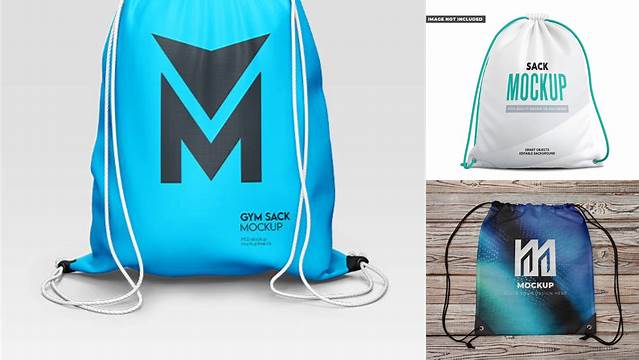 4198+ Gym Sack PSD Mockup Back View Smart Editable Design Mockup