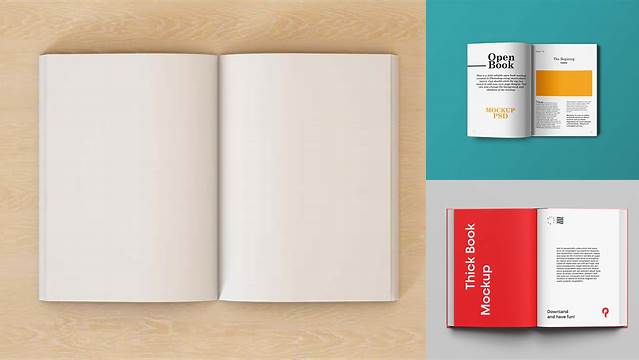 4198+ Opened Textured Book PSD Mockup High-Angle Shot Creative Digital PSD Download