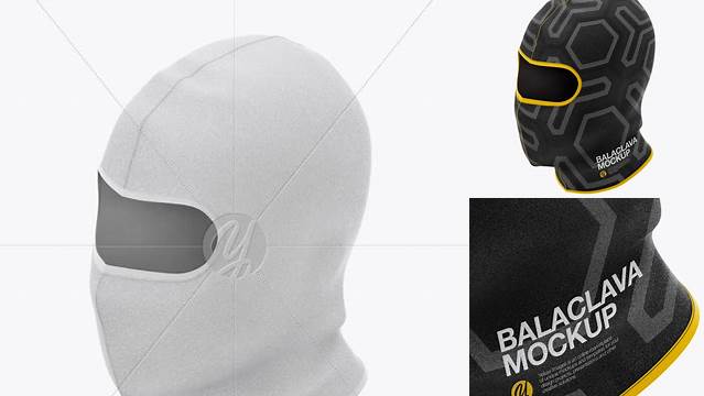 4201+ Balaclava PSD Mockup Half Side View High-Angle Shot Free Digital Resource for Designers