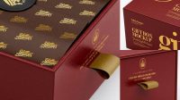 4203+ Opened Textured Gift Box PSD Mockup Half Side View Mockup PSD Free Download