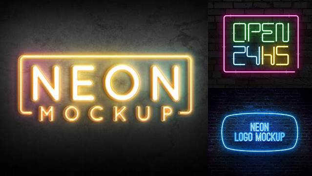 4206+ Online Neon Sign Mockup Free Mockup Templates