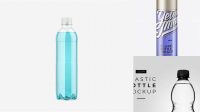 4207+ 200ml Clear Plastic Bottle PSD Mockup Side View High-Angle Shot Include TIFF