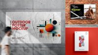 421+ Horizontal Paper Poster PSD Mockup Creative Digital PSD Download