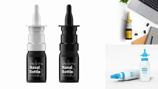 421+ Nasal Spray Bottle PSD Mockup Digital Download