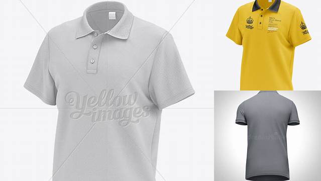 4210+ Mens Polo HQ PSD Mockup Half-Turned View Smart Layer PSD