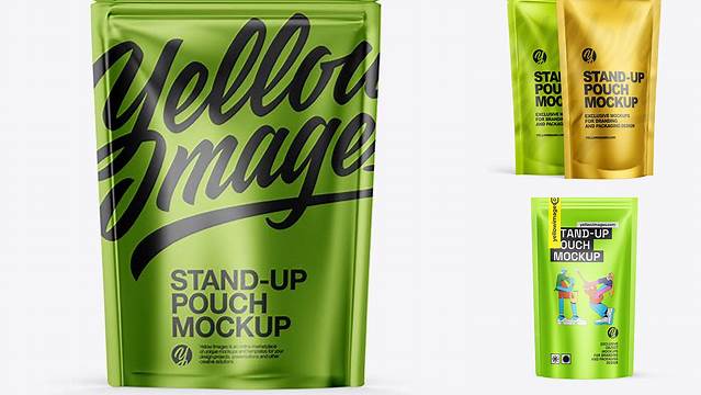 4212+ Matte Metallic Stand-up Pouch PSD Mockup Download Exclusive PSD Mockups