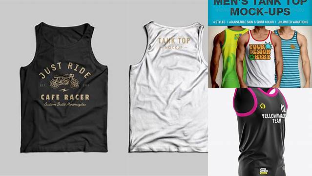 4212+ Men’s Jersey Tank Top PSD Mockup Front Half Side View Fully Layered Photoshop Freebie