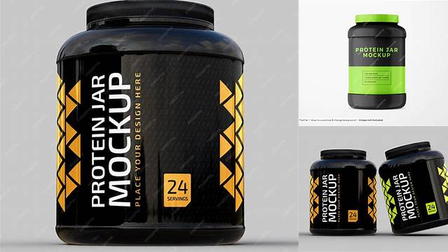 4213+ 2lb Protein Jar PSD Mockup Smart Layer PSD