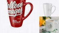 4216+ Matte Mug PSD Mockup Half Side View High-Angle Shot High-Quality Editable PSD