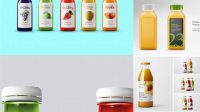 4221+ 1L Plastic Juice Bottle PSD Mockup Smart Editable Design Mockup